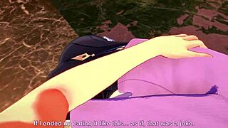 eula relaxing by the pool in genshin impact