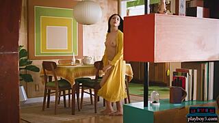 Petite teen 18+ Jane Wilde shows off her hairy pussy and perfect ass for Playboy.