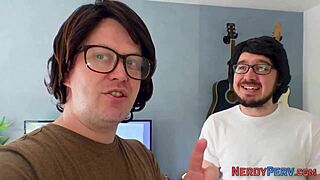 Yorkshire Geek Gets Wild Head from Tattooed Brit in First-Time Action