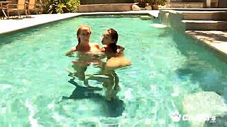 brett rossi and celeste star kiss and lick each other's hairless pussies to orgasm