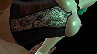 hot girl with green hair is getting fucked from behind 3d porn with tight pussy big tits rough lingerie sex