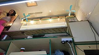 Crazy girl gets upskirted at work for extra cash