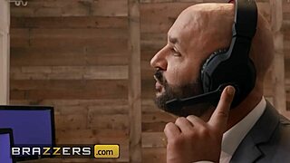 Kissa Sins and Bella Rolland lick and scissor pussy on anchor's desk! Brazzers delivers raw action!