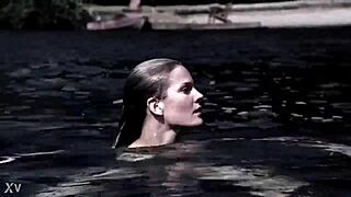 Supernatural Blonde Girl With Natural Tits Swims Intensely In Sexy Bikini