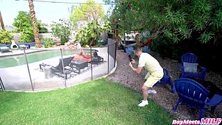 busty milf kailani kai caught me by pool, got her wet with johnny love