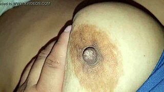 Stepmom’s Big Nipples Squeezed Hard in Close Action