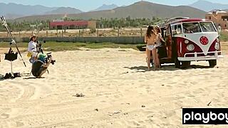 Behind The Scenes With Nude Surfer Slut On Beach