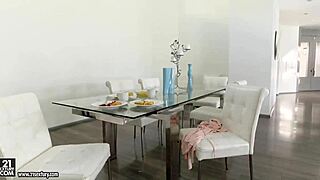 Valentina Nappi shows off her big bouncing butt while sucking cock and getting her hairy pussy licked