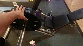 Training at the gym without panties, feeling horny