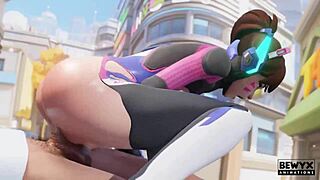 Intense hentai action in Overwatch anime style