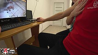 Brunette Deep Sucks Boyfriend's Big Cock