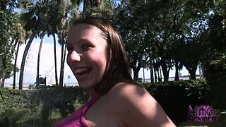 zoe flashing tits and shaved pussy outdoors in tampa 😜