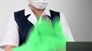 handjob with latex gloves