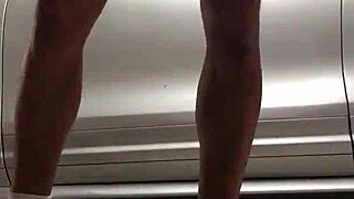 spying on gay guys working out in the garage gym 😏