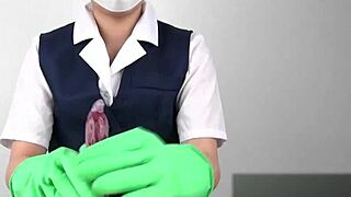 handjob with latex gloves