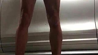 spying on gay guys working out in the garage gym 😏