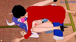 Ulti og Ms Valentine knepper Monkey D Luffy i One Piece hentai.