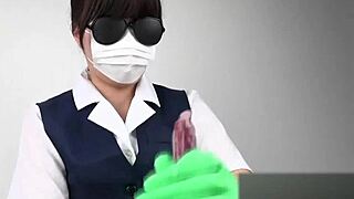 handjob with latex gloves