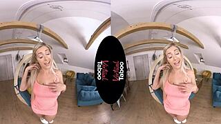 virtual taboo - the blonde masturbating her shaved pussy in pov