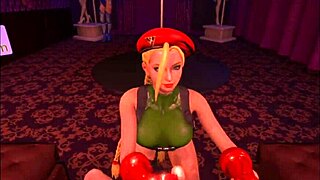 Cammy White rides cock in virtual reality game cosplay