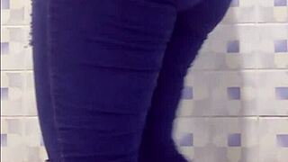 Mature Latina Ann Worships Ass in Bathroom