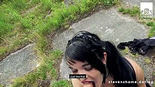 Horny Gothic Teen Doreen ENJOYS Getting Her Pierced Pussy SMASHED