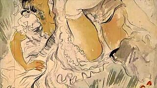 check out this vintage erotic illustration with steamy retro vibes