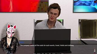 kate in cosplay hentai game with big tits and blowjob scene