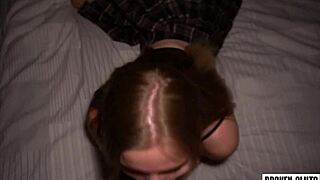 i gave this teen employee hands-on training after hours, fucking her face.