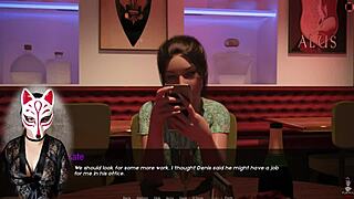 kate in cosplay hentai game with big tits and blowjob scene