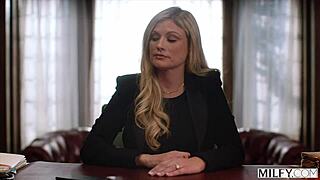 milfy principal ellie teaches naughty student a lesson with licking