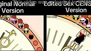 bent over lesbian dildo play in rhythm heaven fever