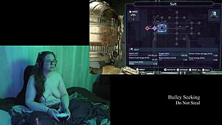 Playing naked through Deadspace part 2 with big tits