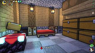 hornycraft parody ep 49 double creampie alex's tight pussy.