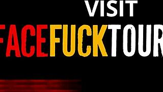 Submissive brunette babe gags on dick while sucking as devoted bunny