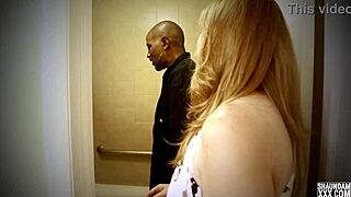 Shower head teaser blonde milf sucking cock in interracial deepthroat roleplay.