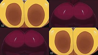 Foxy's big ass and Chica's huge boobs