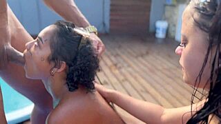 Pool Party with Married Woman and Young Friend