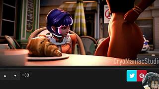 Horny Juno and Ellie in tight no-pants zone get fucked ass to ass