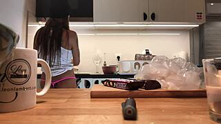 hey, spying on young wife washing dishes right now?