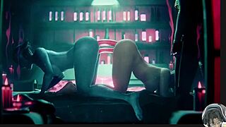 Horny Juno and Ellie in tight no-pants zone get fucked ass to ass