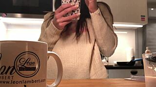 hey, spying on young wife washing dishes right now?