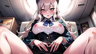 submissive air hostesses offer innocent service with sensual asmr