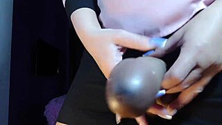 sexy secretary in domination with dildo and feet fetish