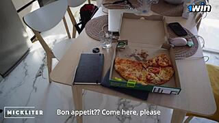 the pizza girl ate my pizza and wanted to run away i made her suck