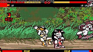 Asian fighters battle in hentai parody ring