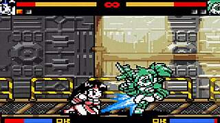 Asian fighters battle in hentai parody ring