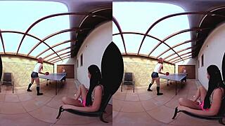 three amazing czech pussies in table tennis doggystyle