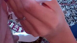 in this femdom scene, she's bound and teased with toys