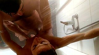 Monster Cock In Shower! Recorded From Ceiling!